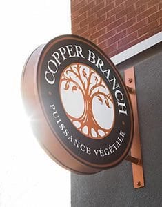 Enseigne de restauration rapide végétale en franchise Copper Branch